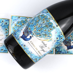 Tùy chỉnh in ấn phía trước trở lại nhãn Matte kết cấu giấy vàng lá chai nhãn dán nhãn cho Vodka chai rượu vang - Product Image 4