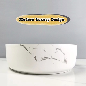 حوض سيراميك فني حديث من Tarpul الأكثر مبيعًا حوض غسيل مستدير من الأعلى بتصميم رخامي للفندق أدوات صحية حوض حمام - Product Image 2