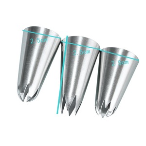 Joinhot Star Piping Nozzle 3-Piece Set Reusable Cake Decorating Tool For Butter Icing - Product Image 2