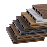 Planches de terrasse en composite bois-plastique de style européen, double face, à rainures 3D en relief, en bois d'acacia