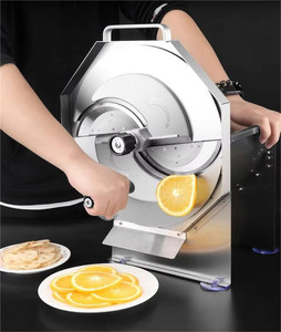 Cortadora manual comercial de limones y patatas, máquina cortadora de frutas y verduras operada a mano con grosor ajustable de 0-10 mm - Product Image 1