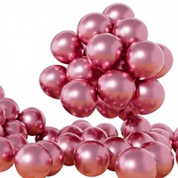 50 ballons en latex épais de 12 pouces, rose métallisé chromé, brillants, pour décoration de mariage, anniversaire, remise de diplôme, fête des mères
