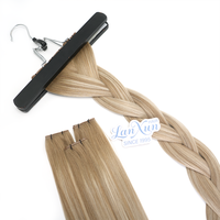 Ekstensi Rambut Manusia Remy Burma Lan Xun Hair Double Drawn Genius Weft Invisible 60g Berat 26 Inch Private Label
