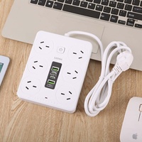 Stop Kontak USB Multifungsi dengan Penggulung Kabel, Saklar Ekstensi Pintar, Papan Kabel Multi-Port untuk Rumah Tangga, Penyimpanan Tomacorriente