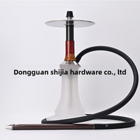 Chicha de luxe arabe transfrontalière en acier inoxydable dépoli, petite taille, ensemble complet Penta, avec tuyau simple