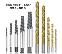 Ensemble de 10 forets à gauche en cobalt, extracteur de vis endommagées, vis cassées, ensemble d'extracteurs, étui, outils de perforation de qualité