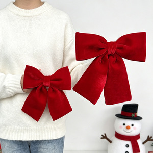 Laço de Veludo Vermelho para Pendurar, Ornamento de Vários Tamanhos, Laço Grande para Decoração de Árvore de Natal, Festas e Cenários de Feriados - Product Image 4
