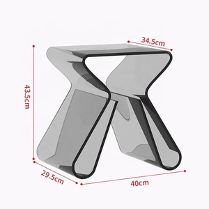 Mesa de Centro Pequeña de Acrílico, <span class=keywords><strong>Simple</strong></span> y Transparente, Estilo Moderno y Lujoso, Mesa Auxiliar Móvil para Esquina - Product Image 2