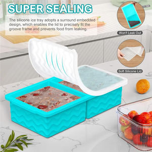 Moules de congélation en silicone avec couvercles, moules pour aliments pour bébés, outils de cuisson de cuisine, ustensiles de cuisine DIY, inserts en plastique de qualité alimentaire - Product Image 3