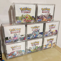 Boîte de présentation moderne et portable en acrylique écologique avec protection UV pour les paquets de boosters Pokémon TCG, collection premium