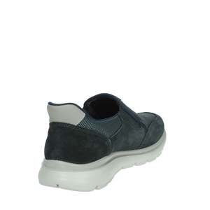 Chaussures à enfiler pour hommes en daim bleu et maille, confortables pour la marche et décontractées - Product Image 3