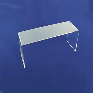 حامل عرض أحذية أكريليك شفاف على شكل حرف U للطاولة، حامل حقائب يد أكريليك بتصميم شلال - Product Image 2