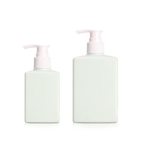Bouteille de savon liquide, lotion ou shampoing en PET carrée de haute qualité, 150 ml, 300 ml, avec pompe