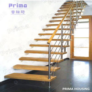 Prima personalizado apartamento comercial/Hotel elegante escalera flotante diseño de escaleras de madera - Product Image 3