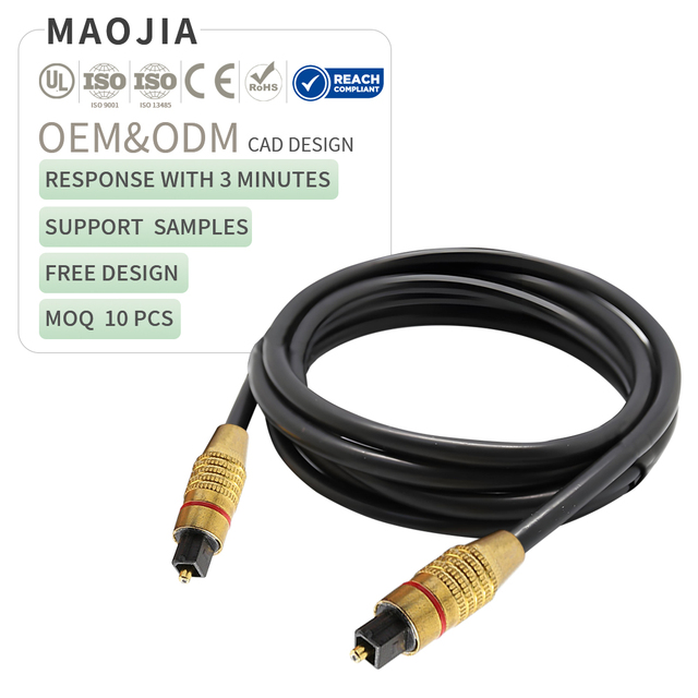 OD6.0mm Premium Optical Audio Cable SPDIF Toslink Digital Fiber Cable Gold-Plated Connectors with Dust Caps for Home Theater TV