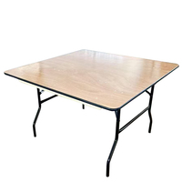 Table de salle à manger carrée de banquet d'hôtel de conception moderne et durable de pliage de cadre en métal de contreplaqué pour des événements de mariage