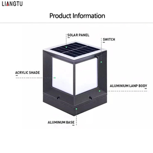 Linterna de <span class=keywords><strong>pedestal</strong></span> de aluminio negro cuadrado, poste de valla <span class=keywords><strong>para</strong></span> exteriores, luces de columna, luz impermeable <span class=keywords><strong>para</strong></span> jardín, patio, lámpara de Pilar LED - Product Image 2