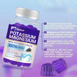 Rasa anggur kustom bebas gula <span class=keywords><strong>Vitamin</strong></span> C B6 & <span class=keywords><strong>B12</strong></span> potasium Citrate Magnesium Glycinate tidur Gummies suplemen melatonin-free - Product Image 4