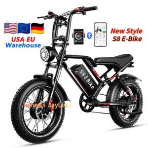 Bicicleta Eléctrica de Montaña S8, Disponible en Almacenes de EE. UU. y la UE, Bicicleta Eléctrica Europea de 25 km/h, Legal para Carretera, H9, Fatbike Eléctrica V8Pro de Aluminio - Product Image 2