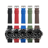Bracelet de montre de luxe en caoutchouc FKM Tropical 20mm 22mm 24mm Bracelets de montre en caoutchouc fluoré Bracelets de montre de plongée
