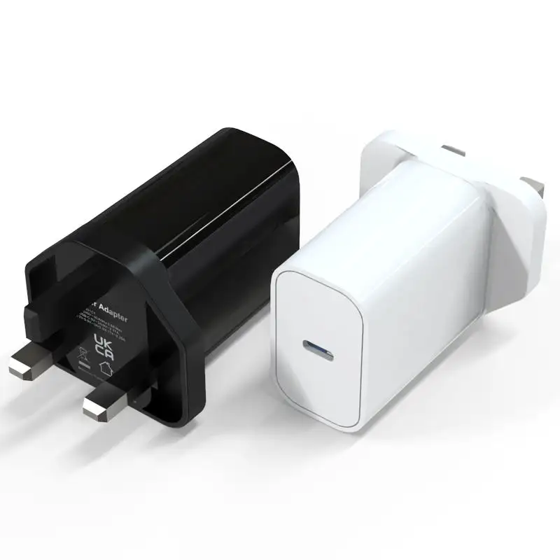 Pengisi daya cepat ponsel colokan UK adaptor daya Tipe C harga grosir pabrik PD25W untuk Tablet pengisi daya