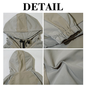 Veste à capuche zippée bicolore KingSen pour homme, respirante, décontractée, coupe ample, coupe-vent, imperméable, pour le sport et la randonnée - Product Image 6