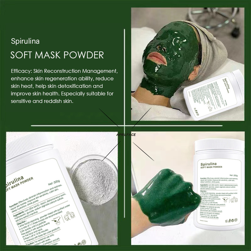 2022 Spirulina soft mask powder Hyaluronic acid  soft mask powder 300g per bottle