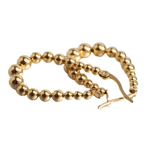 Pendientes de aro de acero inoxidable de 23 mm con cuentas doradas en forma de U, joyería de moda - Product Image 5