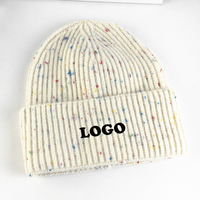 Bonnets épais multi-points de haute qualité avec logo brodé et texte personnalisé, chapeaux tricotés d'hiver