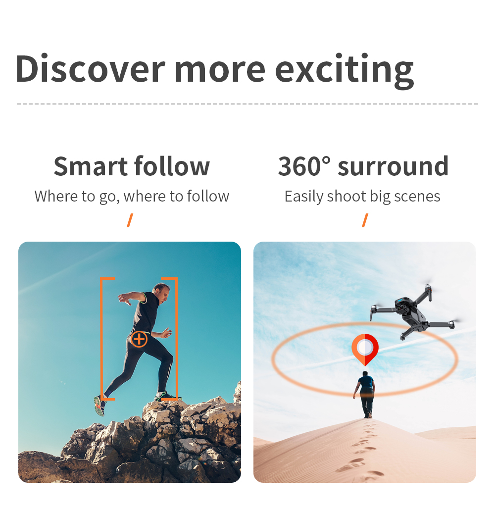 KF101 MAX Drone, Discover more exciting Smart follow 3609 surround Where to go, where to follow Easily shoot big