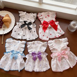 Vestido Estilo Princesa para Mascotas Pequeñas, Falda con Lazo de Poliéster con Correa para Primavera y Verano para Perros y Gatos - Product Image 1
