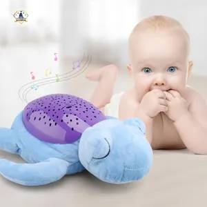 Projecteur en peluche Animal mignon, veilleuse, lune et étoile, musique, jouet doux, avec EN71, pour bébé