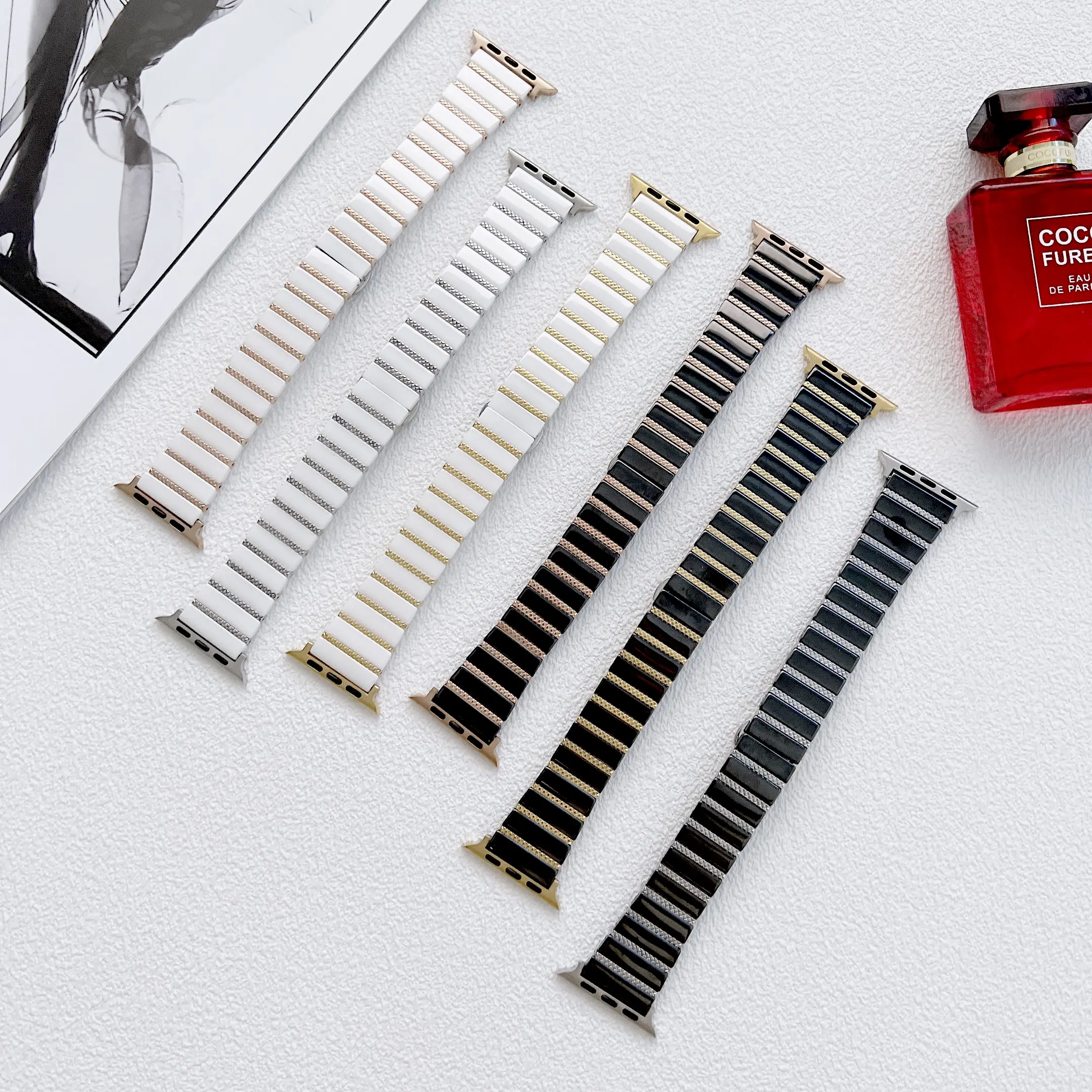Fabrik großhandel neue Technologie ein-Schlüssel-Keramik-Armbänder für Apple Sportarmband Uhrenarmband 1 2 3 4 5 6 7