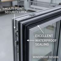 Fenêtre à battant insonorisée en aluminium, à rupture de pont thermique, double vitrage Low-E, étanche, couleur RAL, sur mesure pour villa
