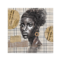 Gros Art Africain Femme Noire Peinture À L'huile sur Toile Peint À La Main Mur Art Photo pour Salon