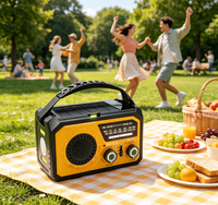 Linterna LED de Emergencia Recargable Portátil de 16000mAh con Manivela, Energía Solar y Radio