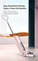 Nettoyeur de sol sans fil à double moteur, réservoir d'eau de 600 ml, pulvérisation haute pression, aspirateur et serpillière rechargeables pour carrelage et parquet