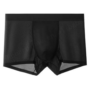 Calzoncillos bóxer sexis para hombre, ropa interior de fabricante, calzoncillos bóxer de seda helada de Color sólido para hombre con logotipo personalizado - Product Image 6