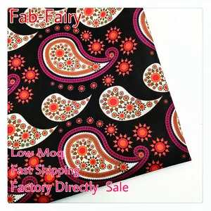 YH8-8522 Factory Whole Sale Black Red Color Paisley Designer Lining Fabric For Autumn Garment