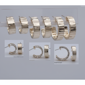 Graziosi orecchini con diamanti e zirconi alla moda stili di cerchio in oro rosa giallo bianco alla moda per una bellezza sottile - Product Image 1