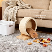 Roue silencieuse en bois pour hamster, accessoires de roue d'exercice pour petits animaux, roue de course silencieuse pour hamster, prévient la dépression