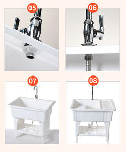 Fregadero de Plástico de Fácil Limpieza, Estilo Moderno, Lavadero Rectangular de PP, <span class=keywords><strong>Mueble</strong></span> Lavadero Independiente - Product Image 2