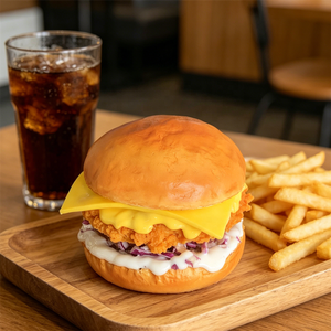 Maquette de Burger de Poulet Réaliste en PU, Modèle de Sandwich au Poulet Croustillant et au Fromage, Décoration de Restaurant, Garniture Sauce et Légumes - Product Image 5