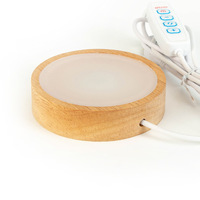 Lampe à illusion 3D en forme de boule de cristal artisanale à lumière chaude, base en bois LED, base de lampe en bois pour cadeaux d'anniversaire, lampe intelligente 3D