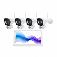 Kit de caméra de sécurité sans fil VS6104 2K avec moniteur tactile, détection de mouvement IA, audio bidirectionnel et stockage SD 64 Go