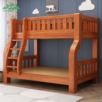 Cama litera moderna de madera maciza con cajones escalonados, cama de almacenamiento Montessori ecológica para dormitorio infantil o guardería