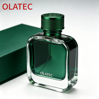 Botella de Perfume Cuadrada de 100 ml de Alta Gama con Etiqueta Metálica Personalizada, Tapa Segura y Caja de Regalo de Alta Gama a Juego