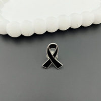 Insigne de ruban noir en métal personnalisé, broche souvenir symbole de la campagne du cancer du sein, broche de ruban rose de sensibilisation en émail dur