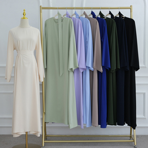Nida Tissu Robe Abaya Avec Poche <span class=keywords><strong>Ceinture</strong></span> Femmes Doux Soyeux <span class=keywords><strong>Caftan</strong></span> Modeste Abayas Islamique Musulman Vêtements Intérieur Maxi Longues Robes - Product Image 5