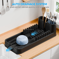Rak Pengering Piring Plastik WIREKING RV, Rak Piring Modern untuk Lemari Dapur, Organizer Penyimpanan